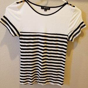 TIMING White and Black Top